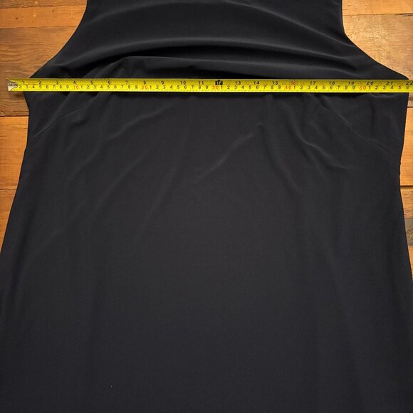 XSCAPE NAVY CHIFFON OVERLAY BEADED SLEEVE SHIFT DRESS CAPE DRESS SZ 14W - NWOT - Picture 12 of 14